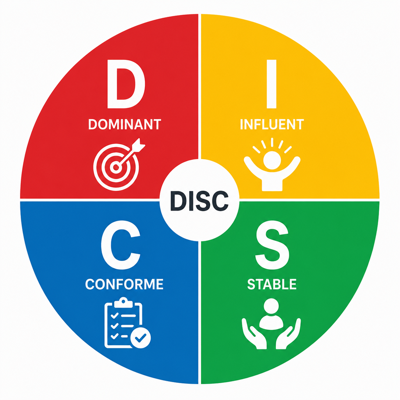 Roue DISC — Dominant, Influent, Stable, Conforme